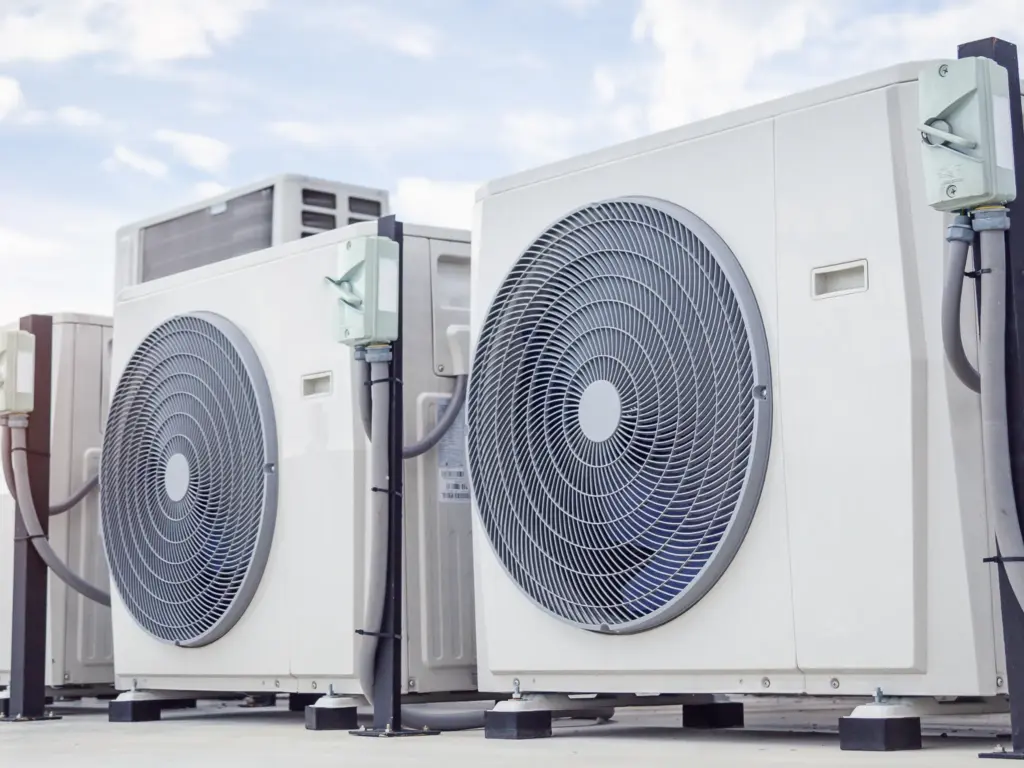 A photo of a large AC unit on a commercial rooftop