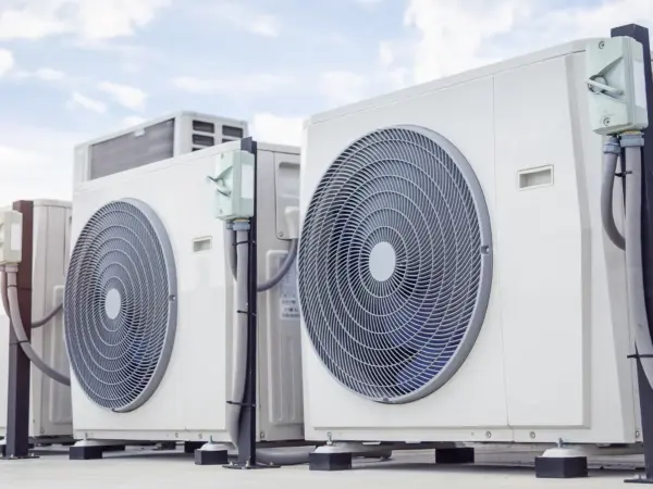 A photo of a large AC unit on a commercial rooftop