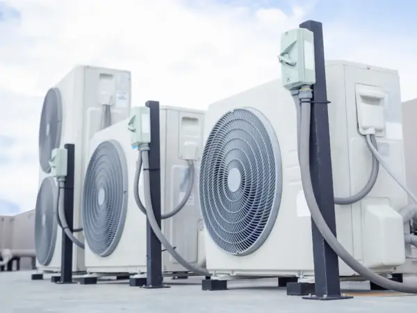 A photo of an HVAC unit on a commercial roof