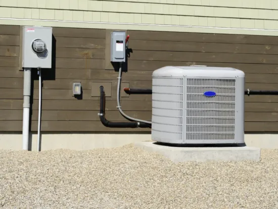 an HVAC unit on the a slab